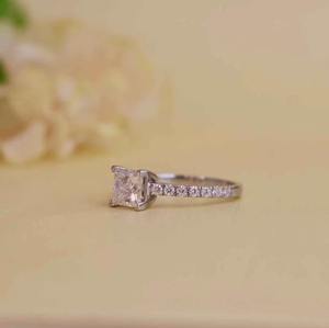 <b>Emerald</b> Cut Moissanite <b>Ring</b> 925 <b>Silver</b> Elegant Engagement <b>Ring</b> for Women Simple Stylish Jewelry for Gift and Daily Wear - Product Image 2