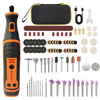 USB charge 8V meuleuse sans fil kit d'outils rotatifs 5 réglage de la vitesse pour meulage gravure polissage manucure pour animaux de compagnie 135PC