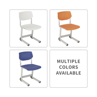 Chaise empilable robuste, dossier en PP ventilé avec trous, base en acier thermolaqué et pieds durables résistants aux produits chimiques