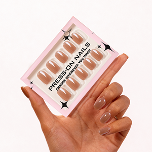 Holographic <strong>Nails</strong> Almond Press On <strong>nails</strong> Wholesale Artificial Fingernails With Glue Wipe And File Reusable Fake <strong>nails</strong> Nude - Product Image 3