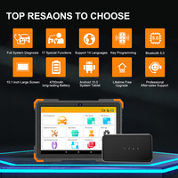 Lecteur de code de diagnostic OBD2 de haute qualité, système complet BT 5.0, tablette de 10 pouces, programmeur de clé ECU, outils de diagnostic automobile