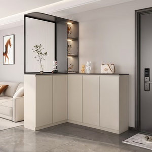 ชั้นวางรองเท้าไม้แบบโมเดิร์นปี 2026 ตู้มุมอเนกประสงค์พร้อมดีไซน์แบบซ่อน ไร้ที่จับ เฟอร์นิเจอร์ห้องนั่งเล่น - Product Image 1