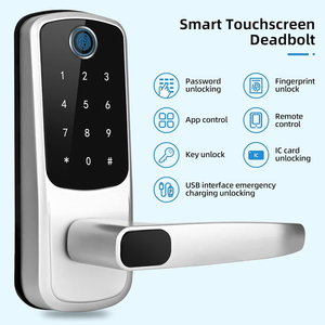 Tuya WiFi Ttlock App Wooden <strong>Door</strong> Entrance Electric Password Biometric Fingerprint Smart <strong>Door</strong> Lock Work With ALEXA Google Home - Product Image 2