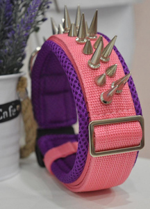 대형 중형 불량견 인쇄 패턴을위한 스파이크가 박힌 나일론 칼라 물림 방지 전술 나일론 애완 동물 목걸이 - Product Image 3