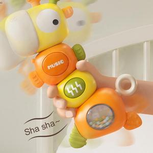 Apaisant <span class=keywords><strong>hochet</strong></span> de dentition jouet sensoriel bébé musique éclairage mignon girafe main secouant anneau de dentition cloche 2025 <span class=keywords><strong>hochet</strong></span> de dentition - Product Image 2
