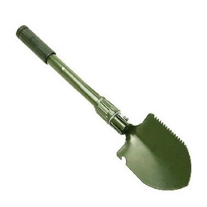 Pelle pliante multifonction 13 1/2 pouces, poignée ergonomique verte, outil de camping en plein air - Product Image 3