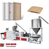 Harga Mesin Pembuat Papan Rangka Pintu Komposit Kayu Plastik Jalur Produksi Ekstrusi Panel Pintu Berongga PVC WPC