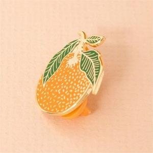 Épingle Usine personnalisé fruits émail dur peinture brillant or métal chapeau épingles Agrumes <span class=keywords><strong>Orange</strong></span> <span class=keywords><strong>Clémentine</strong></span> <span class=keywords><strong>Mandarine</strong></span> épinglette badge - Product Image 4