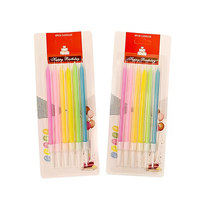 Bunte Metallische Geburtstagskerzen Regenbogen Lange Dünne Tortenkerzen Happy Birthday Dekoration Partyzubehör für Kinderpartys