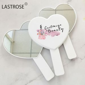 Wholesale Private logo Heart Shape Hand Held Makeup <b>Mirrors</b> Single Side Luxury Handheld Cosmetic <b>Mirror</b> - Product Image 3