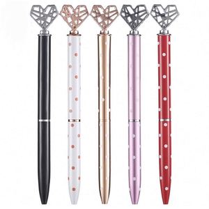Hot Hollow Heart Top Metal Rotating Ballpoint Pen Multi Color for Girls <b>Wedding</b> Promotional Wholesale Gift Stationery - Product Image 3