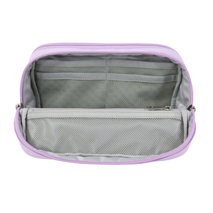 Trousse à crayons violette avec patch ours, sac de papeterie zippé pour l'école et le bureau - Product Image 5
