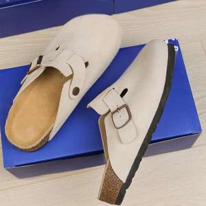 Sandalias <span class=keywords><strong>Birkenstock</strong></span> 2025 Signature Birk para Pareja, de Cuero Genuino y Espuma EVA, Planas, Casuales, para Exteriores, Estilo Slip-on, Pantuflas de Media Punta - Product Image 4