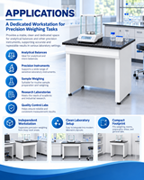 Meubles de laboratoire, banc de pesage de laboratoire avec plan de travail à isolation vibratoire pour balance analytique