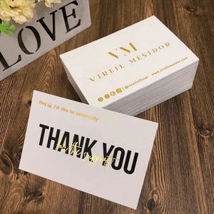 Logo personalizzato di lusso in lamina d'oro bianco grazie mille carte di stampa con logo - Product Image 3