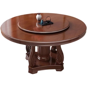 Rắn Gỗ Bàn Ăn Và Ghế Kết Hợp Khách Sạn Nhà Hàng Hiện Đại Trung Quốc 1.3/1.5/1.6/1.8 M Hộ Gia Đình Bàn Tròn - Product Image 5