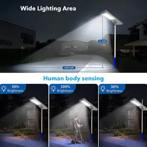 Outdoor Ip65 Waterproof Remote Control Solar Light 60w 80w 100w Integrated All In 1 Engineering Solar Led Street Light