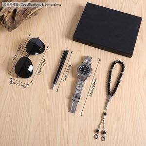 Set de Regalo de Lujo para Hombre con Reloj de Metal, Gafas de Sol Aviador, Bolígrafo y Brazalete de Cuentas, Caja de Regalo Ejecutiva Premium para <span class=keywords><strong>Padre</strong></span> - Product Image 2