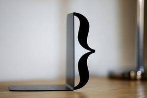 Supports de livres en métal minimalistes en forme de U, noir + blanc, pour la décoration de bureau, étagère, livres, CD, DVD - Product Image 3