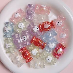 Lapin Résine Pendentifs Bracelets Lapin Bonbons Dessin Animé Acrylique Perles À La Main Diy Mobile Téléphone Chaîne Bijoux Accessoires - Product Image 2