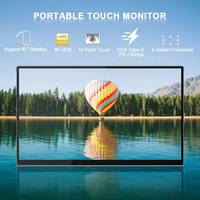 SIBOLAN Moniteur à écran tactile Portable 15.6 pouces 4K UHD 3840X2160 Capteur de gravité Affichage automatique Rotateur Menu tactile pour Mac Ps5