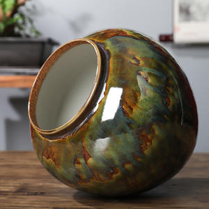 Jarrones Hechos a Mano de Estilo Nórdico Chino Retro Vintage, Jarrón de Cerámica Rústico Estilo Shabby Chic para Hotel, Jarrón de Piso de Cerámica Antigua - Product Image 2