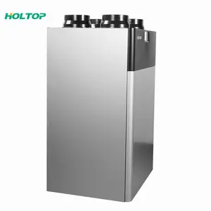 Vertical natural wall mounted heat recovery crossflow ventilation