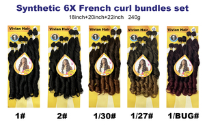 Mèches de cheveux bouclés 6X de 18-22 pouces, qualité supérieure, sans nœuds, fibres douces, boucles françaises, tissage de cheveux ondulés lâches, inégalées - Product Image 5