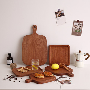 Tabla de cortar rectangular de madera de Sapele para servir café, té y cortar pan en hoteles - Product Image 3