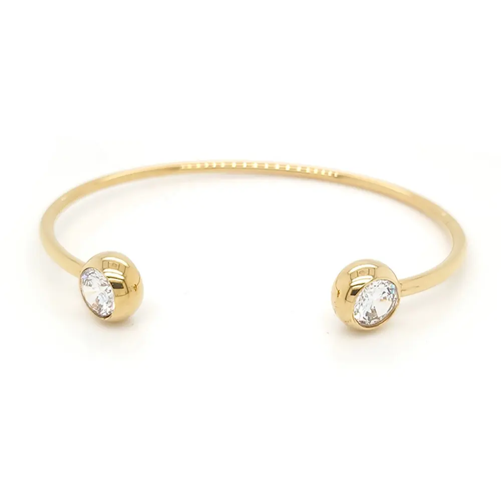 Cuff Bangle Bracelet Wholesale Simple Design 18K Gold Plating Cuff Bangle Gemstone Bracelet Unisex