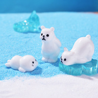 Mini figurines mignonnes et durables peintes à la main : Ours polaire, pingouin, phoque – Ornements en résine d'animaux arctiques pour jardin féerique, loisirs créatifs et décorations de fêtes