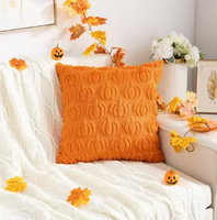 7 Warna Sarung Bantal Lempar Persegi Motif Labu Halloween Ramah Lingkungan Dapat Dicuci 18X18 Inci Hantu Lembut Bordir Rumah Sakit