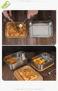 GF004 Contenant <span class=keywords><strong>alimentaire</strong></span> <span class=keywords><strong>en</strong></span> acier inoxydable avec couvercle <span class=keywords><strong>en</strong></span> <span class=keywords><strong>bambou</strong></span> écologique sans plastique de qualité <span class=keywords><strong>alimentaire</strong></span> Boîte à lunch Boîte bento Vente <span class=keywords><strong>en</strong></span> gros - Product Image 5