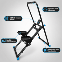 Steppeur vertical pliable pour la maison, appareil de cardio-training pour le corps entier avec écran LCD, capacité maximale 150 kg