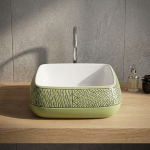 Meilleur ensemble de meubles de salle de bain modernes en porcelaine de qualité AA, lavabo rectangulaire en céramique artistique à poser, pour usage hospitalier - Product Image 3