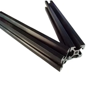 Anodizzato nero opaco v slot industriale estrusione di alluminio di 6063 profili di alluminio fornitori