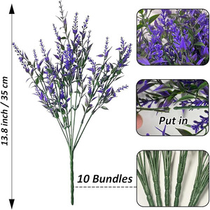 Bouquet de lavande artificielle Jinhe, 35 pièces, fleurs en soie et plastique, ensemble violet pour la décoration intérieure et extérieure - Product Image 2