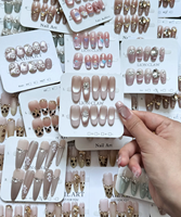 Uñas postizas de lujo hechas a mano, largas, personalizadas, de acrílico, con forma de ataúd cuadrado, cobertura completa, de alta calidad, estilo stiletto, con diseño de mariposa.