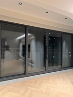Ventana Corredera de Aluminio de Alta Resistencia sin Rotura Térmica, Ventana Corredera de Balcón con Doble Acristalamiento Insonorizado para Villa