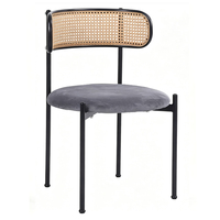 Chaise de restaurant en rotin pour salle à manger moderne nordique bon marché en gros pour l'extérieur chaise de table à manger pour salle à manger pour restaurant