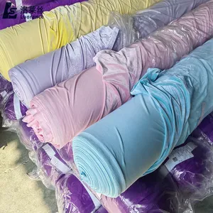 Poliéster spandex coreano veludo esticar tecido veludo para vestuário