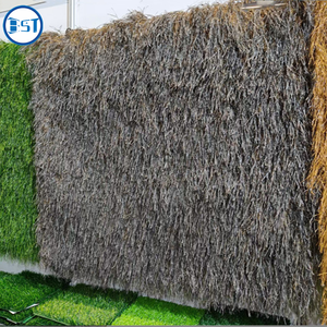 Toit d'herbe en plastique ignifuge protégé contre les UV toit de chaume artificiel gazon artificiel gazon sec pour zone scénique - Product Image 4