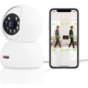 Cámara Interior Anssipo 1080P con Cable, Detección Humana, Giro e Inclinación de 360°, Seguimiento Automático, Audio Bidireccional, Monitor de Seguridad - Product Image 1