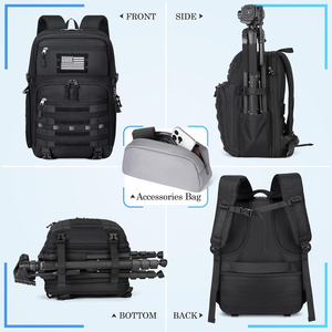 Sac à dos pour appareil photo professionnel pour appareil photo reflex numérique/reflex sans miroir Sac pour appareil photo tactique étanche pour photographes avec housse de pluie - Product Image 3