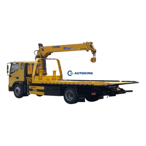 รถบรรทุกพ่วง4X2 3ton รถบรรทุกพ่วงพื้นเรียบพร้อมเครนสำหรับรถกู้ภัย - Product Image 3