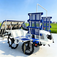 Transplanteuse de riz à 6 rangs, équipement agricole de plantation de riz sur rizières à haute efficacité, alimenté à l'essence