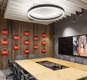 ECOJAS-lámpara colgante de anillo comercial, luz colgante redonda de 95-277V, LED moderno, artes <span class=keywords><strong>y</strong></span> artesanías personalizadas, aluminio, 80-120ra, PMMA - Product Image 4