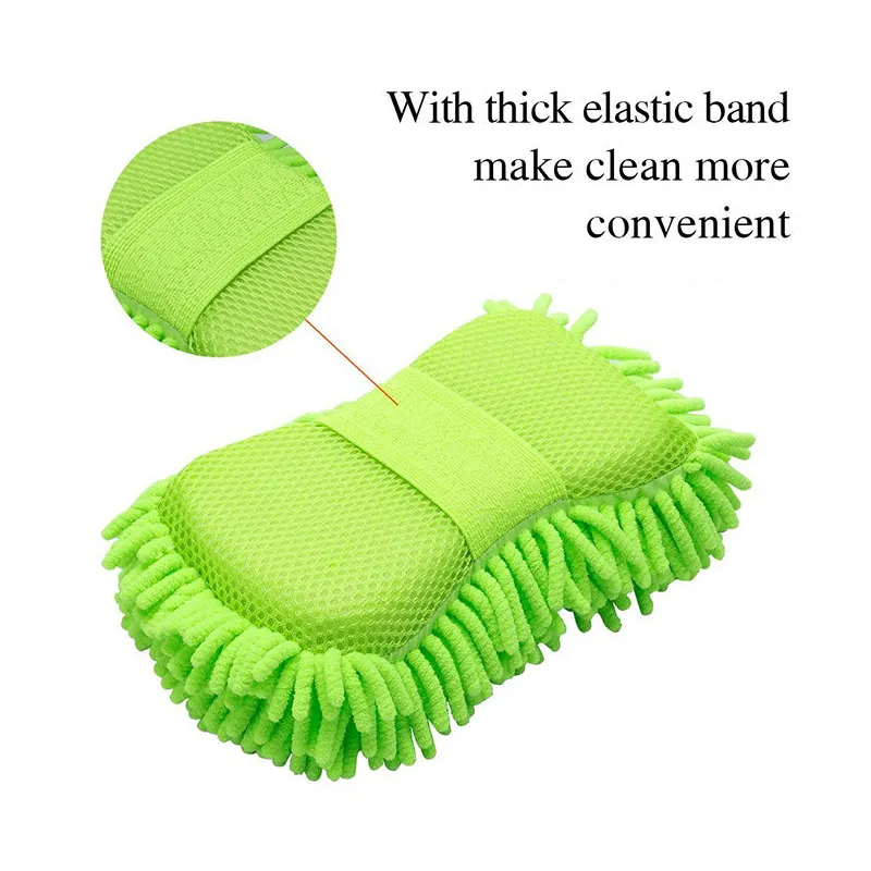 Esponja absorbente de limpieza de coche espesada de cantidad superior Esponja de lavado de coche de chenilla de microfibra de fibra ultrafina