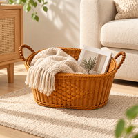 Panier de rangement pour articles de bureau, taille personnalisée, aspect naturel moderne, solution de rangement pour bureau et petits objets