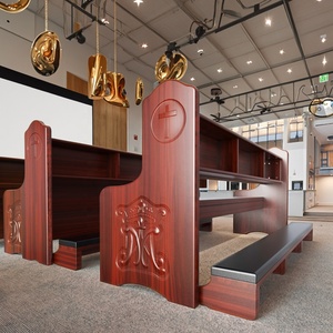 Meubles d'église confortables Prie-<span class=keywords><strong>Dieu</strong></span> en bois massif fabriqués à la main coussin doux design artisanal personnalisable pour l'église de l'école à la maison - Product Image 4